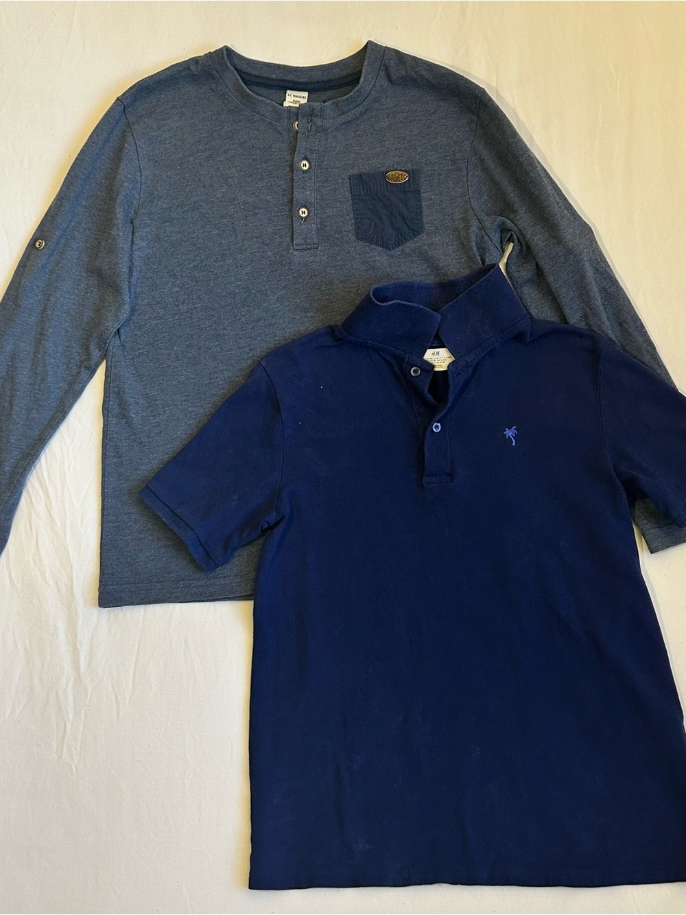 H&M Boys Two-Piece Navy & Heather Blue Top Set